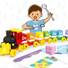 Big Size DIY Educational Assembled Toys Building Blocks Music Lettered with Number Card Train 2024 - buy cheap