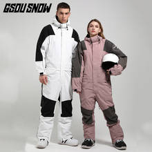 2021 GSOU SNOW One Piece Ski Suit Windproof Waterproof Women Men Unisex One- Piece Snowboard Winter Breathable Jumpsuit New 2024 - buy cheap
