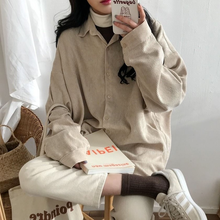 Corduroy Solid Women Shirts Loose Button Casual All Match Female Outwear Coats Tops 2024 - buy cheap