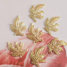 10 PCS 22*29mm Fashion Metal Alloy KC Gold Plated Leaf Charms Pendant DIY Jewelry Accessories 2024 - buy cheap
