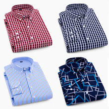 Camisa de algodón mezclado para hombre, camisa a rayas informal de negocios, coreana, suelta, con cuello cuadrado para jóvenes, de manga larga 2024 - compra barato