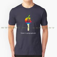 Биткоин-думайте, что криптографически крутой дизайн, модная футболка, Биткоин думает по-разному, криптография Macintosh 2024 - купить недорого