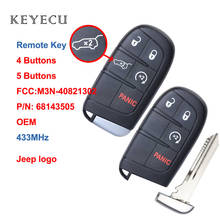 Keyecu-mando a distancia inteligente OEM para coche, 4 y 5 botones, 433Mhz, para Jeep Grand Cherokee 2014-2018, FCC ID: M3N-40821302, p/n: 68143505 2024 - compra barato