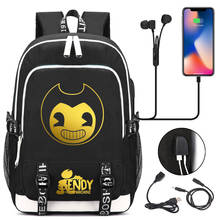 New Bendy Backpack Men Women USB Charging Laptop Travel Backpack Boys Girls Teenager Student School Backpack Casual Mochila 2024 - buy cheap