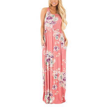 Bohemian Floral Print Summer Dresses  Sundress Sleeveless Sexy Maxi Dress Casual Beach Women Dress Long Robe Mujer LX328 2024 - buy cheap