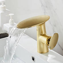 Bathroom Basin Faucet Brush Gold/White/Black/Chrome Brass Unique Design Sink Mixer Tap Hot and Cold Water Waterfall Basin Faucet 2024 - buy cheap