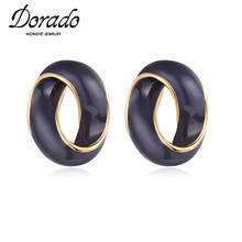 Dorado Geometric 2021 New Vintage Stud Earring for Women Girls Simple Black Lacquer Fashion Party Jewelry Brincos Accessories 2024 - buy cheap