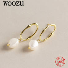 WOOZU Real 925 Sterling Silver Natural Freshwater Baroque Pearl Drop Earrings For Women Wedding Bohemian Rock Sweet Jewelry Gift 2024 - buy cheap