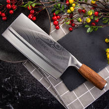 Liang Da-cuchillo de carnicero de acero inoxidable de 8 pulgadas, utensilio de cocina profesional con mango de madera, para picar, para Chef 2024 - compra barato