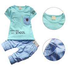 Children Clothes Sets Baby Boys Clothes Summer Toddler Baby Boys Short Sleeve Letter Print T-Shirt Tops+Shorts Casual Outfits 2024 - buy cheap