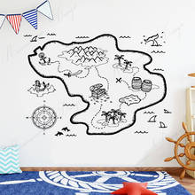Pirates Captain Pirate Map Treasure Gold Island Wall Sticker Vinyl Home Decor For Kids Room Boys Bedroom Decals Wallpaper 4267 2024 - buy cheap