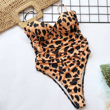 Bañador Sexy de una pieza para mujer, traje de baño de leopardo Bandage, ropa de playa, traje de baño para mujer, Bikini Badpak 2020 2024 - compra barato