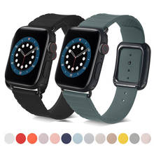 Ремешок силиконовый для Apple watch band 38 мм 42 мм, спортивный браслет для iWatch band 44 мм 40 мм, Apple watch 6 SE 5 4 2024 - купить недорого