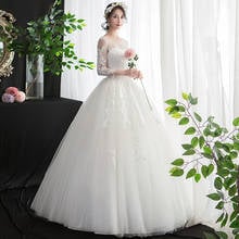 LAMYA Wedding Dress 2020 New Long Sleeve Princess Simple Floor Length Bride Female  Ball Gown Bride Gowns Vestidos De Novia 2024 - buy cheap