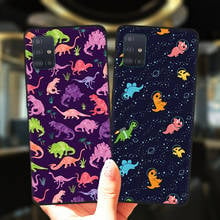 Cute Cartoon Dinosaur Baby Black Phone Case For Samsung A51 A71 A21S A50 A70 A01 A10 A11 A30 A31 A40 A41 A7 Soft Silicone Cover 2024 - buy cheap