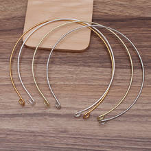 20 Uds. De cintas para el pelo chapadas en oro y plata de 150x2mm, Gargantilla, Collar, diademas de Metal, ajustes de Base, accesorios para el cabello DIY para la fabricación de joyas 2024 - compra barato