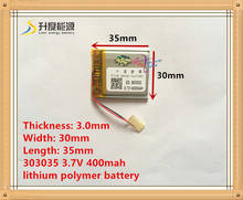 Batería de polímero de litio de 3,7 v, 303035, 033035, MP3, MP4, grabadora de 400mah 2024 - compra barato