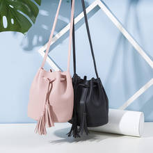 2021 High Quality Retro Shoulder Bag Simple Crossbody Bag Tote Fashion Women Bucket Bag Vintage Tassel Messenger Bag 2024 - buy cheap