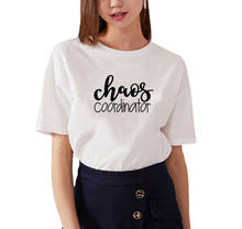 COORDINATOR Printed Short Sleeve T-shirt Women Summer O-neck Cotton T Shirt Women Casual Loose Tee Shirt Femme Black & White 2024 - buy cheap