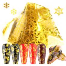 Lámina de transferencia de copos de nieve de Navidad, calcomanías para manicura, accesorios de decoración, 10 Uds. 2024 - compra barato