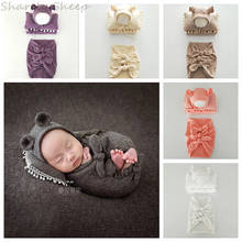 Newborn Photography Hat+Wrap Set Props Infant Baby Boy Girl Photo Shoot Studio Posing Pillow Wrap Cap Outfits Baby Shower Gift 2024 - buy cheap