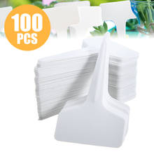 100Pcs White Plastic PVC Plant T-shape Tags Markers Nursery Garden Labels Nursery Pots Garden Decoration Seedling Tray 2024 - buy cheap