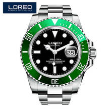 Automatic Watch Men LOREO Diving Mechanical Men Watches Full Steel Sapphire Relogio Masculino Waterproof reloj 2019 NEW 2022 - buy cheap