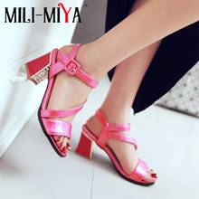 MILY-MIYA Big size 34-43 new ankle strap sweet party sandals thick high heels open toe fashion buckle solid color women shoes 2024 - buy cheap