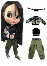 Cool Blyth Doll Clothing Long Sleeve Coat/Vest or Overall pants for 1/6 Doll Accessories(fit Azones,OB24, Pullip,Blyth 1/6 Dolls 2024 - buy cheap