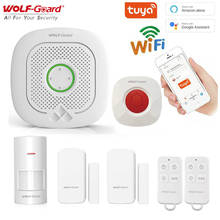 Wolf-guard tuya inteligente wi fi casa sistema de alarme do assaltante 433mhz sem fio sirene modo campainha detector alexa/google app controle 2024 - compre barato