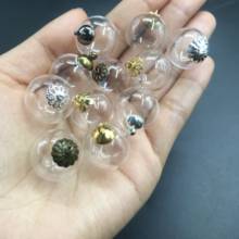 Pingente frascos de vidro bola de vidro 20mm, 50 peças esfera de vidro metal berloques pingentes frascos de vidro frascos de vidro orbs frasco de pingente 2024 - compre barato