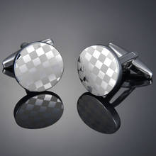 Silvery Round Classic Cufflinks For Mens Business Shirt French Suit bouton manchette Cuff Links High Quality Male Jewelry Gift 2024 - buy cheap