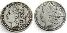 US Coins 1893/1894Two Faces UNC/Old Color Morgan Dollar copy Coins Silver Plated 2024 - buy cheap