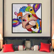 Mintura Hand Painted Animals Cow Oil Paintings On Canvas Abstract Posters Modern Pop Art Wall Picture For Living Room Home Decor 2024 - buy cheap