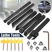 7Pcs 10mm Shank Lathe Turning Tool Boring Bar Holder Kit With DCMT/CCMT Carbide Insert Machine Wrench Cutter Metal Rod Set 2024 - buy cheap