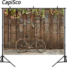 Capisco Photography Background Wedding spring flowers bicycle wood door graffiti photo backdrop photocall Portraits Shooting 2024 - buy cheap