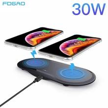 2 in 1 30W Dual Seat Qi Wireless Charger for Samsung S9 S10 S20 Fast Charging Dock Pad for IPhone 12 11 Pro XS Max XR X 8 Plus 2024 - buy cheap