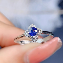 Natural Color Sapphire Ring 925 Silver Women's Ring Simple Atmosphere and Long Flowing Style 2024 - buy cheap