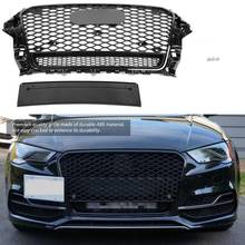 1Pcs For RS3 Quattro Style Front Sport Hex Mesh Honeycomb Hood Grill Gloss Black for Audi A3/S3 8V 2013 2014 2015 2016 New 2024 - buy cheap