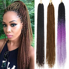 AZQUEEN Synthetic Ombre Senegalese Twist Crochet Hair Extensions Braiding Hair Crochet Braids Crochet hand knitting braids 2024 - buy cheap