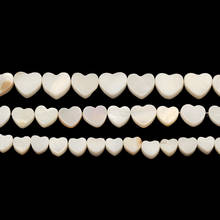 Cuentas de concha Natural con forma de corazón blanco, cuentas de perlas con agujero cruzado para hacer pulseras, collares y joyas, accesorios DIY, 10mm 2024 - compra barato
