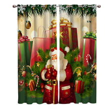 Рождественский карнавальный подарок, вечерние оконные шторы для дома, занавески для спальни, кухни, занавески для гостиной 2024 - купить недорого