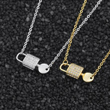 Crystal Necklace Lock Key Pendant Necklaces for Women Girls Trend Stainless Steel Jewelry Personality Birthday Accessory Gifts 2024 - buy cheap