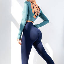 Women 2pcs Seamless Yoga Set Sport Suit Gymwear Workout Clothes Long Sleeve Gym Crop Top High Waist Leggings Fitness Sports Wear 2024 - buy cheap