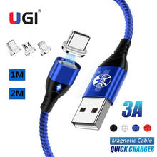 UGI-cable de carga magnética rápida 3A, Micro USB tipo C, USB C, para teléfonos IOS y Android, accesorios para Samsung OnePlus y Xiaomi 2024 - compra barato