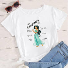 Women Cute Funny Harajuku T Shirt Teen Girl Princess Jasmine Graphic Tee Female ,Drop Ship 2024 - buy cheap