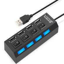 USB 2.0 Hub 4-Port On/Off Switch High Speed HUB Adapter For For iPad For PC Tablet 2024 - buy cheap