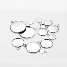 20pcs/lot All size Round Stainless Steel Pendant Setting Cabochon Cameo Base Tray Blank For DIY Necklace Jewelry Findings 2024 - buy cheap