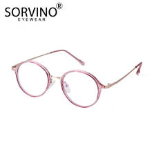 SORVINO Optical Fashion Computer Glasses Flat Mirror Ultra-light Metal Round Frame Blocking Blue-Light New Style Academy 2024 - buy cheap