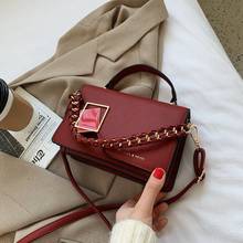 2021 Newest Trendy Woven Leather Handbag Designer Lock Bags Red Crossbody Bag Small Chain Shoulder Bag Women Black Messenger Bag 2024 - buy cheap